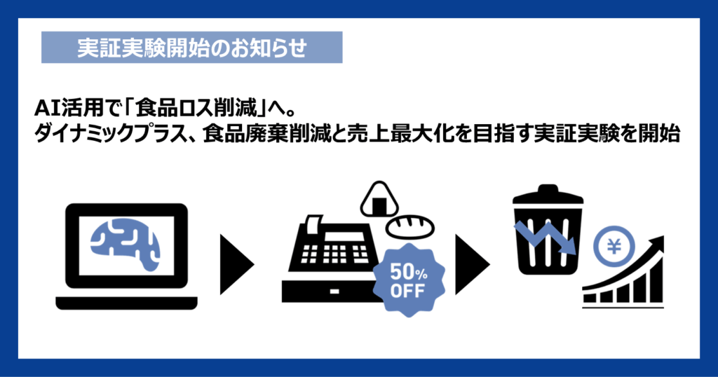 ダイナミックプラス、食品廃棄削減と売上最大化を目指す実証実験を開始