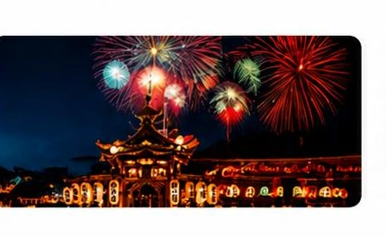 夜空に打ち上がる花火大会の風景